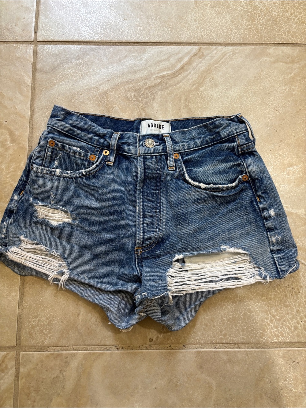 Agolde Parker Denim Distressed shorts size 24